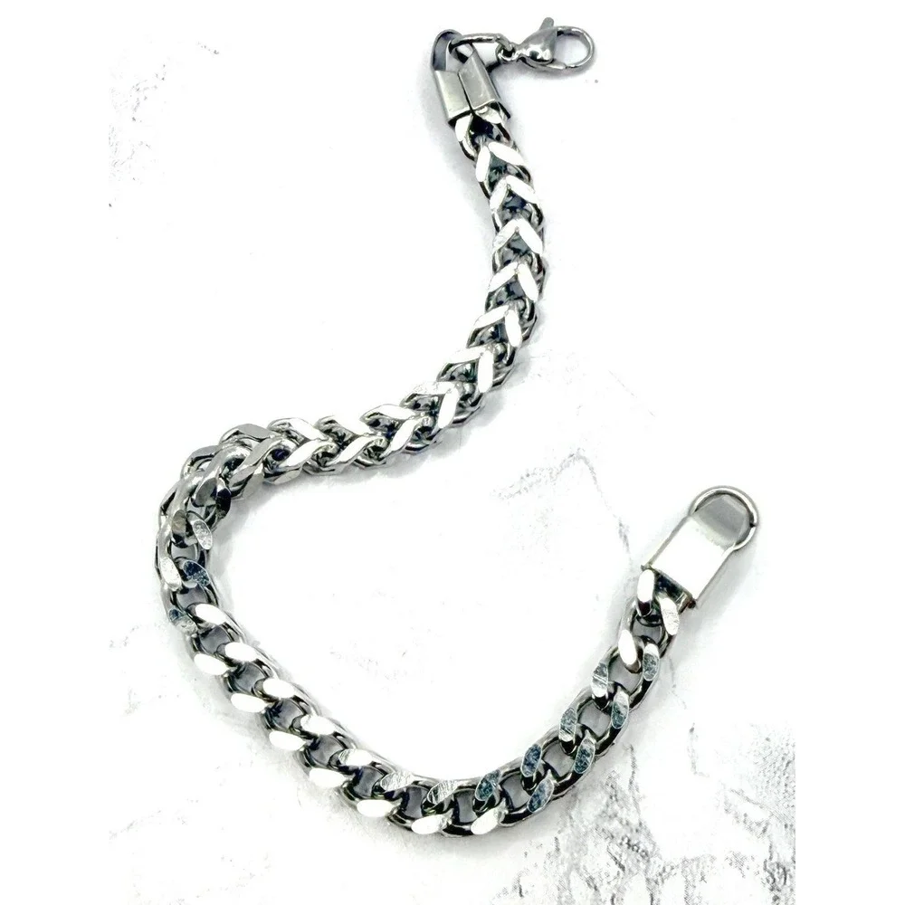 Heavy Stainless Steel Curb Chain Unisex Bracelet 8" x 1/4" Thick‎
